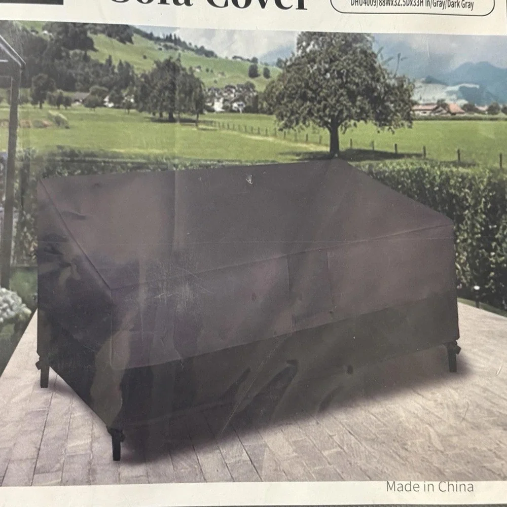 Easy-Going Outdoor Couch Cover, Heavy Duty 88Wx32.5Dx33H, Gray/Dark Gray - Picture 4 of 9